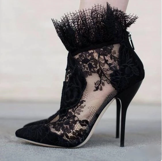 lace bootie shoes