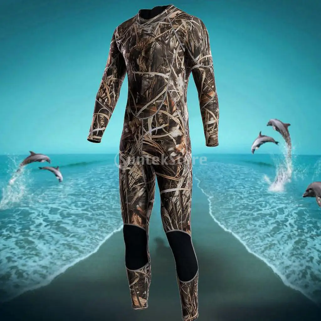 

New Mens 3mm Full Body Neoprene Wetsuit Surfing SCUBA Diving Camouflage S