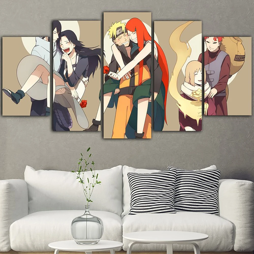 Waliicorners Wall Art Modular Home Decoration Anime Posters 5 Piece Naruto Three Figure Pictures Minimalism Canvas Prints Living Room Frame 6 HTB1yq6vVPTpK1RjSZKPq6y3UpXao