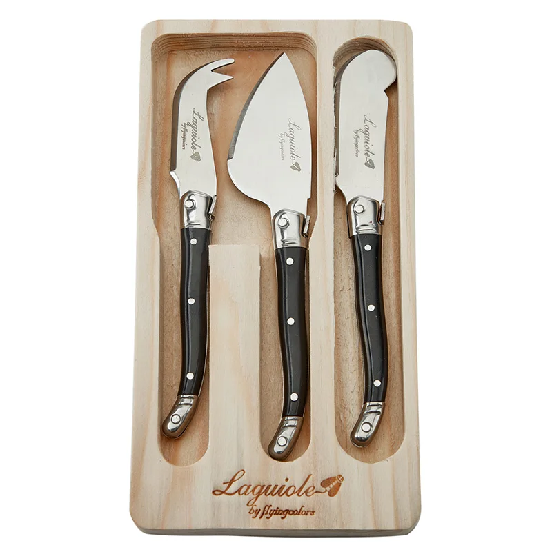 

3pcs Laguiole Style Butter Spreaders Cheese Jam Knife set Black Red Rainbow Cheese Knives Scraper Slicer Cutter 5.9'' 15.9cm Bar