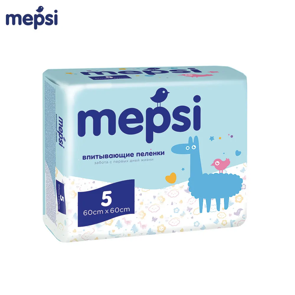 Пеленки MEPSI одноразовые гигиенические, размер 60х60, 5 шт.|Пеленальные подкладки и покрытия| | АлиЭкспресс