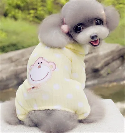 Зима собака одежда комбинезон для собак куртка Костюмы милый щенок Миньоны костюм для Чихуахуа Тедди Кот Рождество для небольших - Цвет: Светло-зеленый