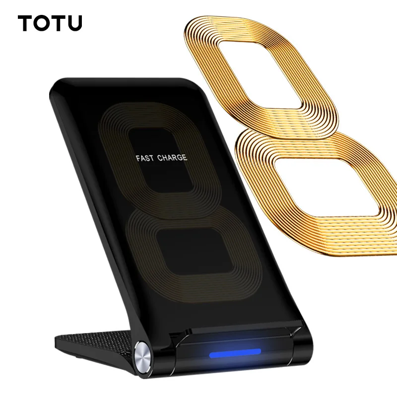 TOTU Qi Беспроводной зарядное устройство для iPhone X 8 7 samsung S9 S8 S7 S6 S5 Примечание LG