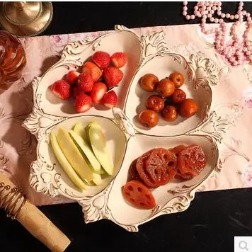

European ceramics, dried fruit dried fruit tray fashion points box frame with cover multi-purpose wedding candy box melon seed