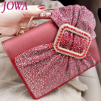 

2019 New Design Women's Fashion Evening Bags Shiny Diamond Bow Flap All-match Handbags Wedding Party Bride Clutches Night Purses