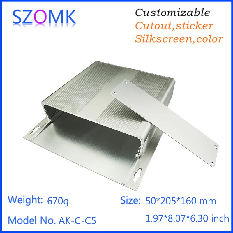 

10pcs, 50*205*160mm aluminum extrusion electrical outlet junction box electronic aluminum case wall mounting aluminum enclosure