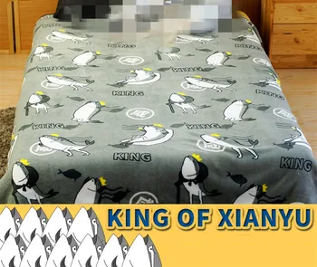

Japan Anime Kantai Collection Fleece Blanket/150*200CM Cartoon Fish King Of XianYu Sleep Quilt/Soft Sheet Air Condition Blanket