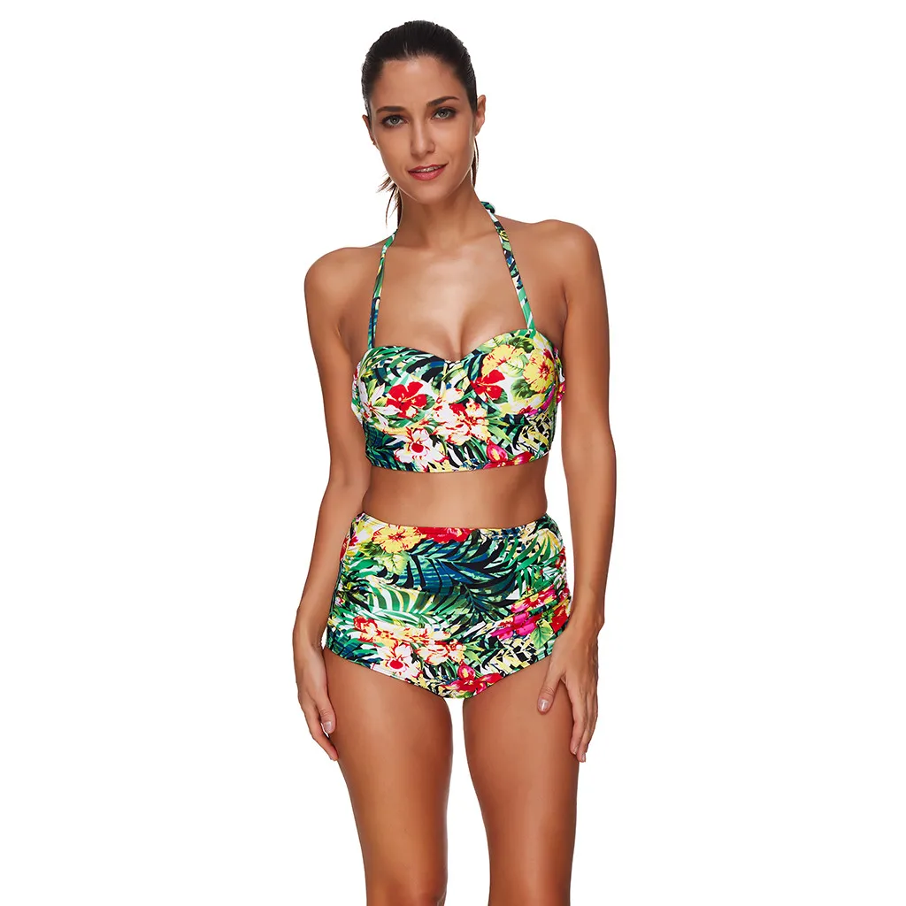 

Sexy Hight Cut Monokini Two Piece Swimsuit Women Swimwear Girl High Waist Bikini Monokini Beach Bathing Suit Swim Suit