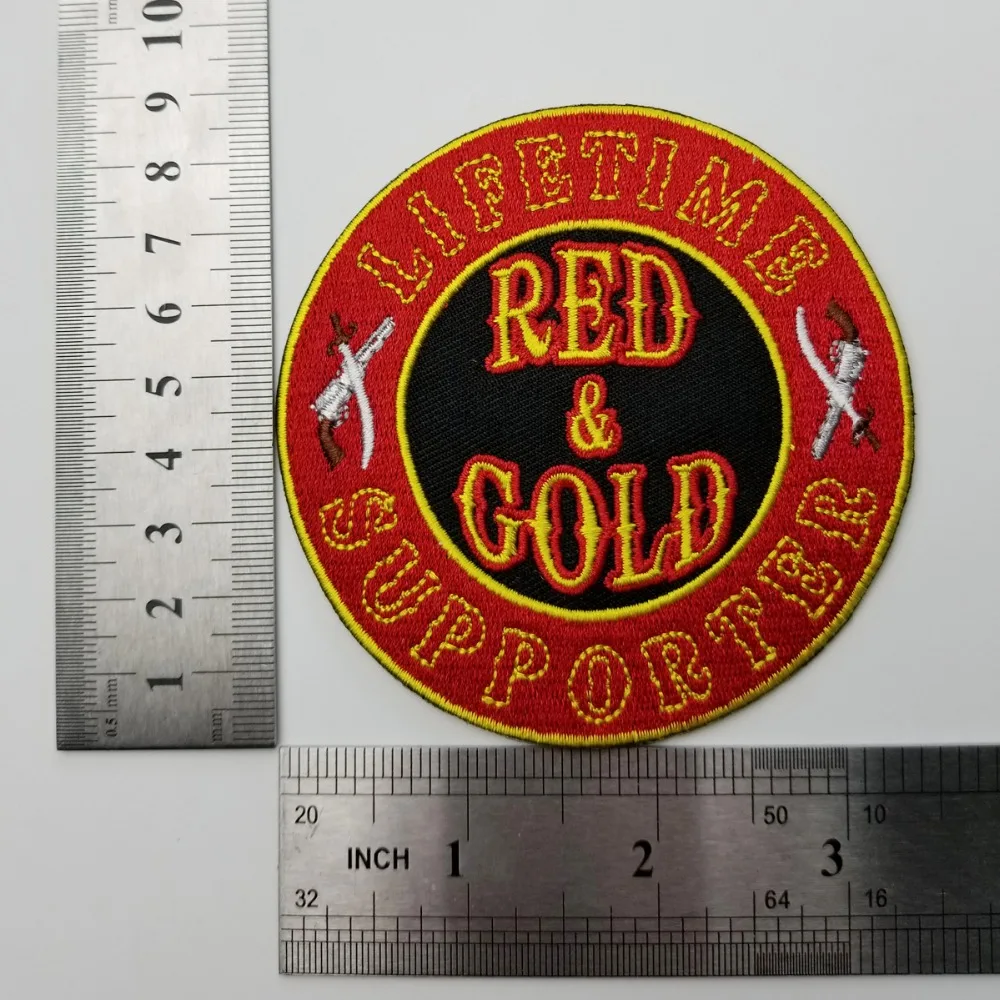 PZG0002 (2)LIFE TIME SUPPORTER RED&GOLD PATCH