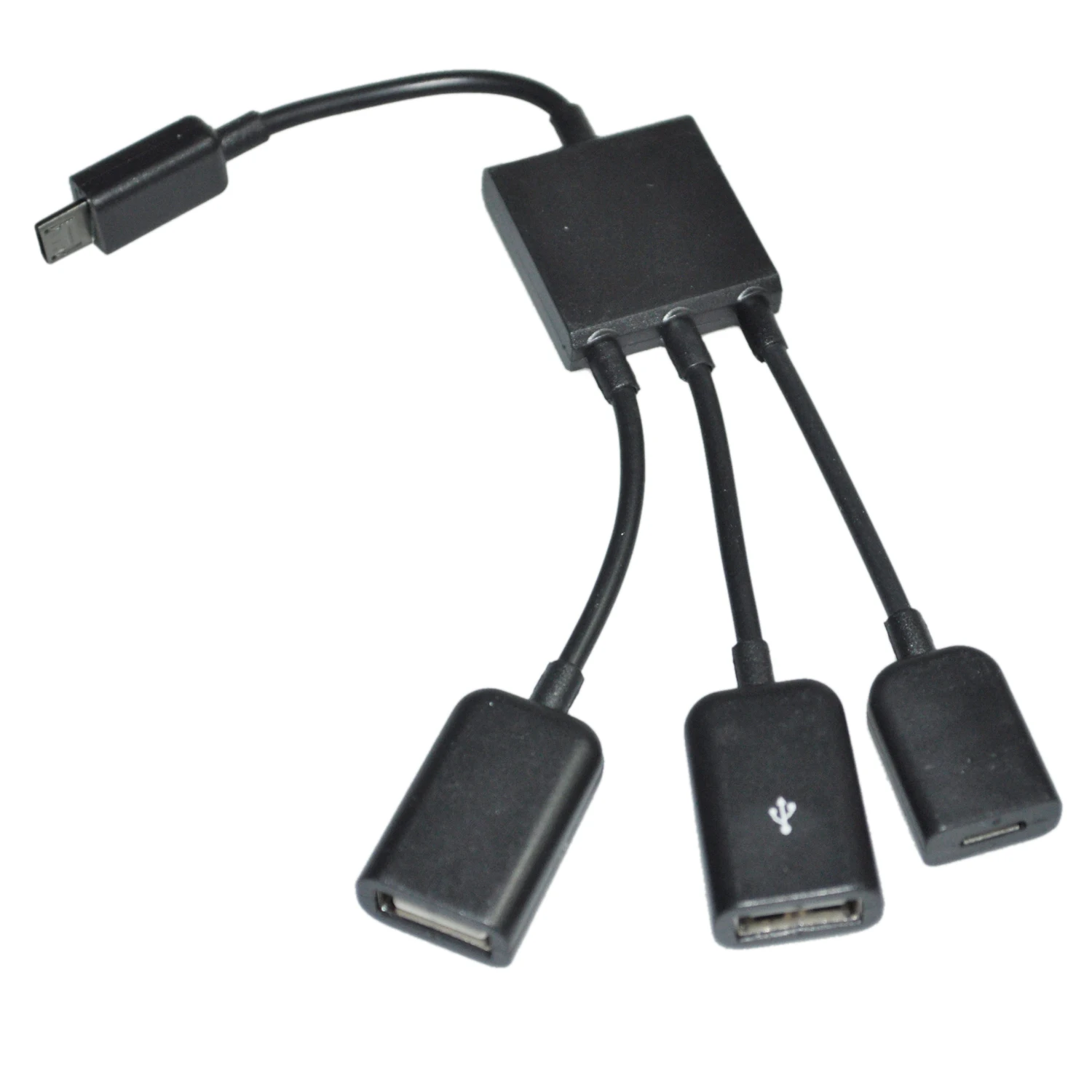 HOT-USB 2,0 концентратор разветвитель 3 порта микро USB черный 19 см Новинка