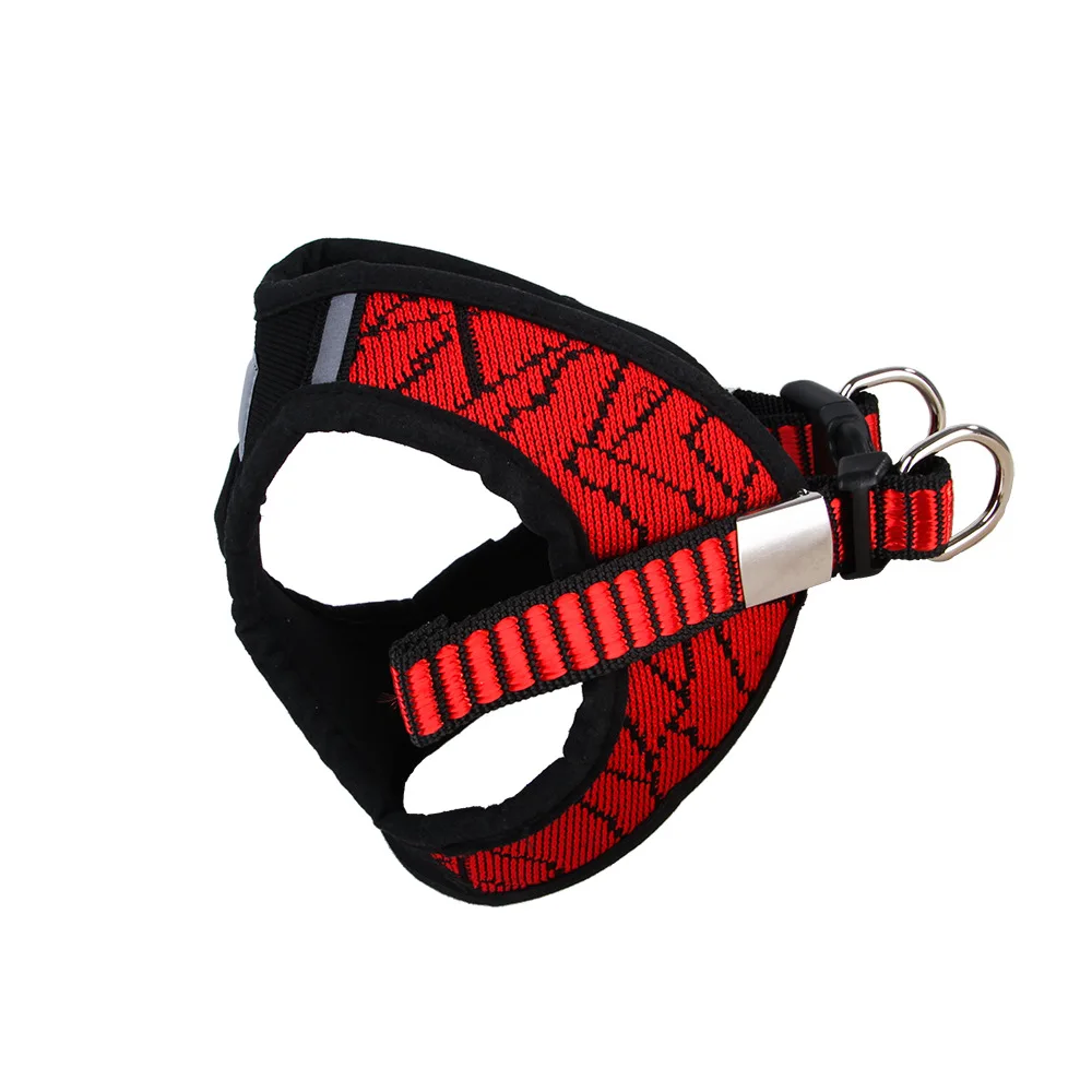 Pet Harness Collar Leads for Medium Small Dogs Vest Harnesses with Reflective Stripe Safety Buckle Traction Rope Dog Chest Strap (4)