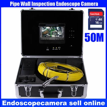 

50m cable DVR Pipe Wall Sewer Inspection Camera System,7" waterproof Sewer detection video endoscope camera system