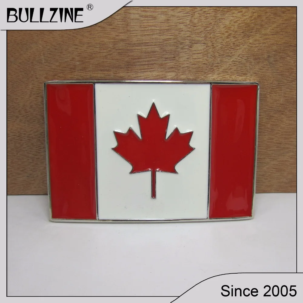 

the Bullzine Wholesale Canada flag belt buckle with silver finish FP-01551 with 4cm width loop