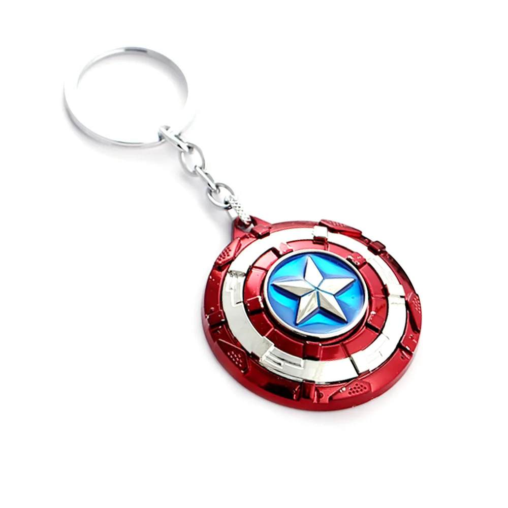 

12pc Avengers 4 Captain America rotation keychain marvel Captain Marvel Iron Man keyring men fashion jewelry key chains