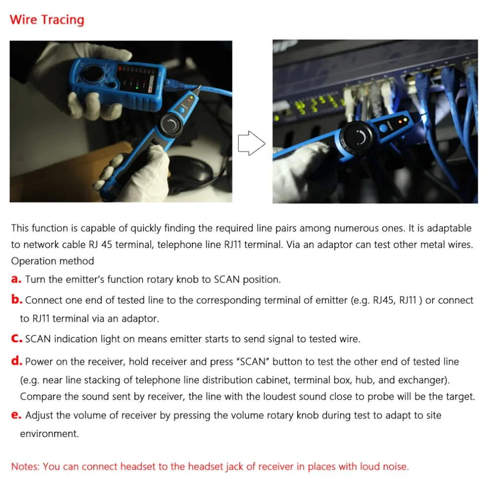 RJ11 RJ45 Cat5 Cat6 тестер для телефонного кабеля Тонер-детектор Ethernet LAN Сетевой кабель тестер детектор линия Finder