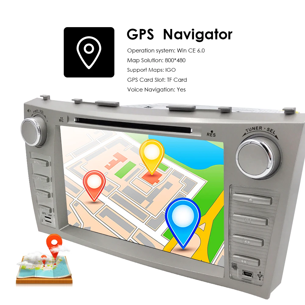 8 ''2din автомобильный Радио gps навигационный монитор для Toyota Camry AURION головное устройство автомобиля стерео радио рулевое колесо Bluetooth DAB+ RDS CAM