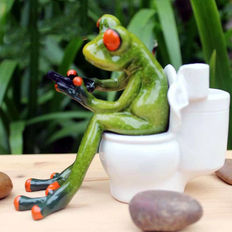 3d скульптура лягушки куклы фигурки kawaii поделки сидя туалетные украшения для