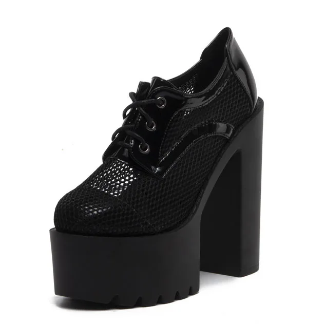 

LTARTA 2019 Women Platfrom Thick Heels Boots Autumn New Air Permeable Mesh Thick Waterproof Platform High Heel Single JXQ-A6-10