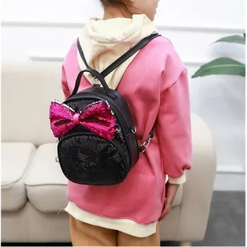 

2019 Newest Style Chlidren Kid Shoulders Bag Cute Fashion Sequins Bow Casual Travel Girls Mini Backpack Mochila