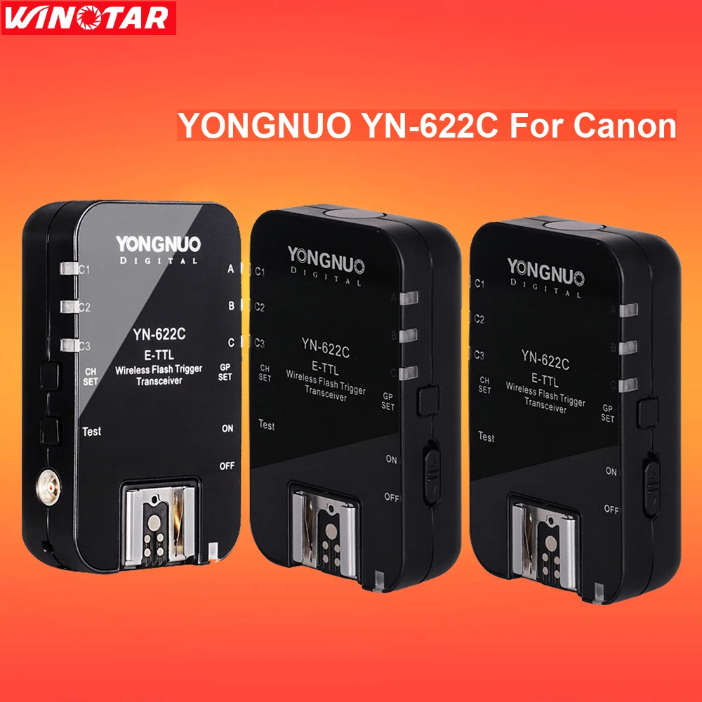 

3pcs Yongnuo YN-622C YN-622 YN622 Wireless E-TTL HSS 1/8000s Flash Trigger for Canon DSLR Camera / Camera Flash Light