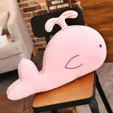 1pc 50x30cm 2 Patterns Cartoon Whale pillows Plush cute Big Blue Whale cushion Home Decorations Short plush fabric Birthday gift