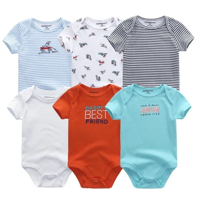 6PCS/Set Newborn Baby Rompers Boy Playsuit Clothes 100 Cotton Striped Cute Jumpsuit Infant Girl