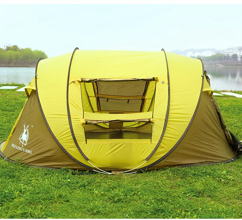 Automático de Velocidade Barraca de Acampamento Prova de Vento Barraca ao ar Grande Lance 3 4 Pessoas Livre Aberto Jogando Pop up Praia à à Prova d' Água Grande Espaço 22 Cheap Barracas
