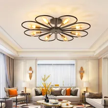 Nordic LED living room Ceiling lamps restaurant illumination American retro fixtures loft Bar Ceiling lights nordic simple american village retro lotus led chandelier restaurant bar cafe glass ceiling lamps free shipping