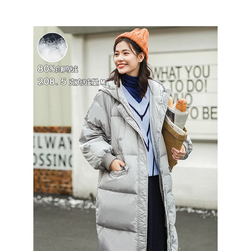 

INMAN Winter New Arrival Hooded Causal Loose Style Thicken Windproof Warm Women Long Down Outerwear Coat