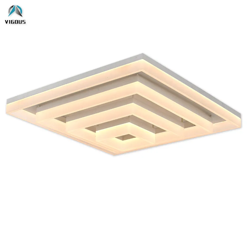 

Modern Square Acrylic Layers Led Luminarias Ceiling Light Remote Control Dimmable Led Ceiling Lamp for Living Room Lamparas