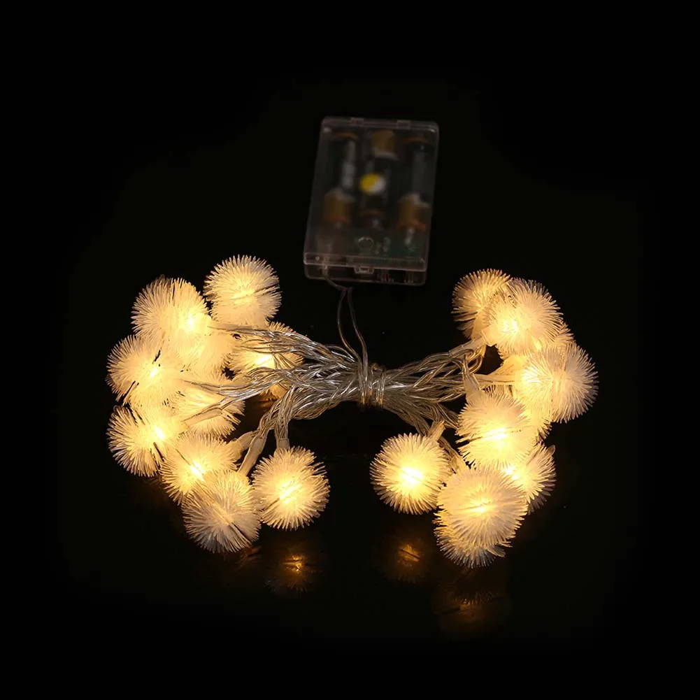 

Novel Indoor Outdoor Decoration String Lights 20 Leds Acrylic Fur Balls Lamp For Garden Christmas Party Lights Shipping