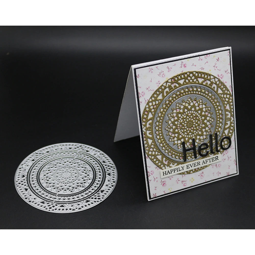 

10.7X10.7CM Round frame Metal Cutting Dies Stencils For DIY Scrapbooking Embossing Paper Cards Photo Album Making Craft