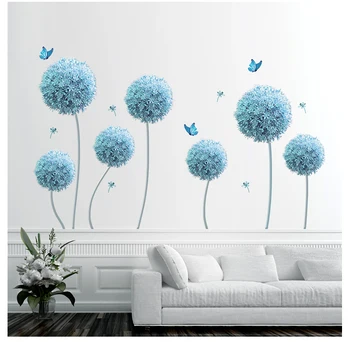 

DIY 3D Dandelion Wallpaper PVC Wall Sticker Removable Flower Poster Modern Home Decor Living Room Bedroom Bathroom Decoration