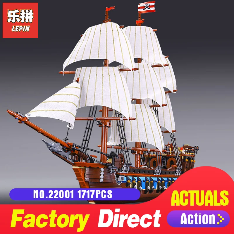 

LEPIN 22001 1717Pcs The movies series Pirate Ship warships Model Building Block Briks LegoINGlys Toys Model Compatible 10210