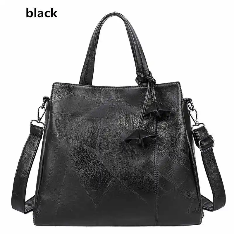 Новые роскошные кожаные роскошные сумки, женские сумки, дизайнерские сумки высокого качества, женская сумка на плечо, женские сумки через плечо - Цвет: Черный