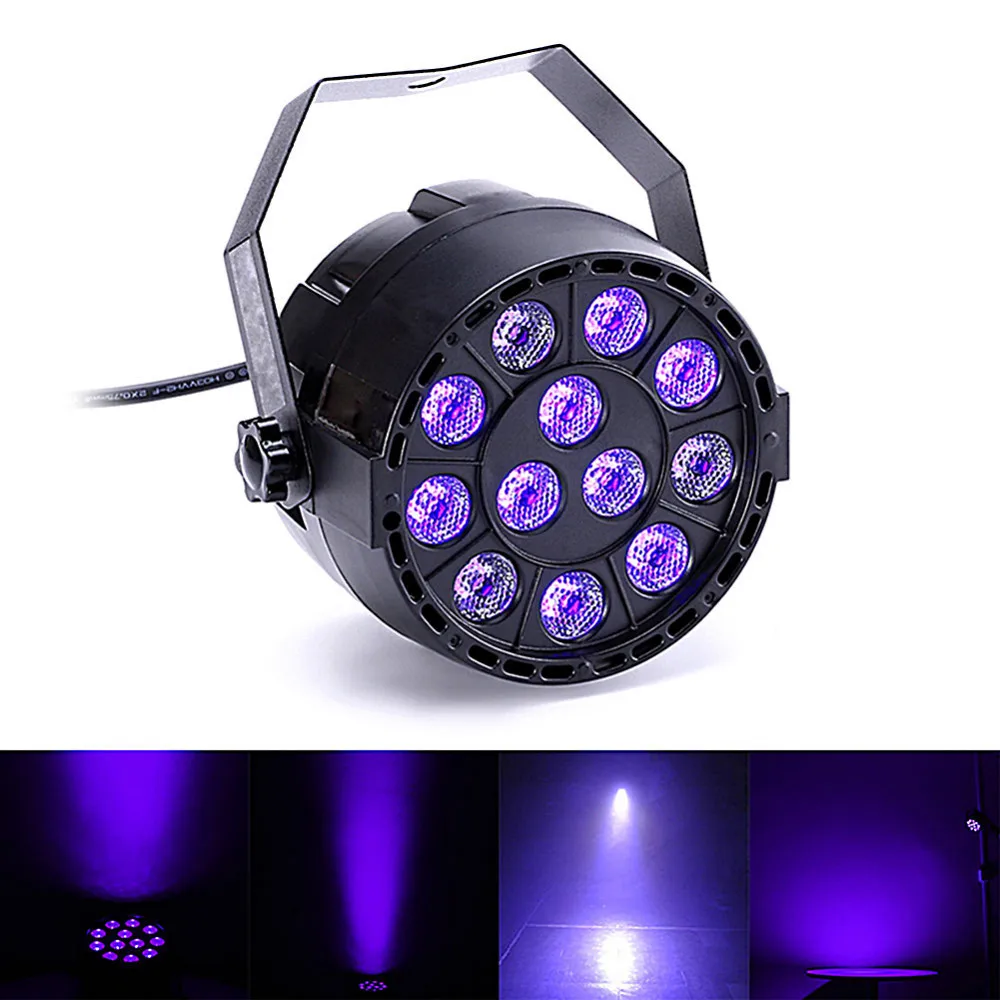 

36W 12 LED Purple Lights PAR Light LED Stage Lights Auto Sound Control Mode DMX 512 for DJ Disco Party KTV Wedding Decoration