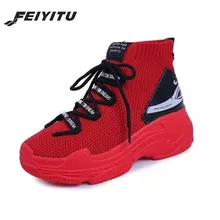 FeiYiTu/Коллекция года; сезон весна; Женская Повседневная дышащая обувь; красивые женские кроссовки на плоской подошве; удобные дышащие носки на шнуровке; цвет белый