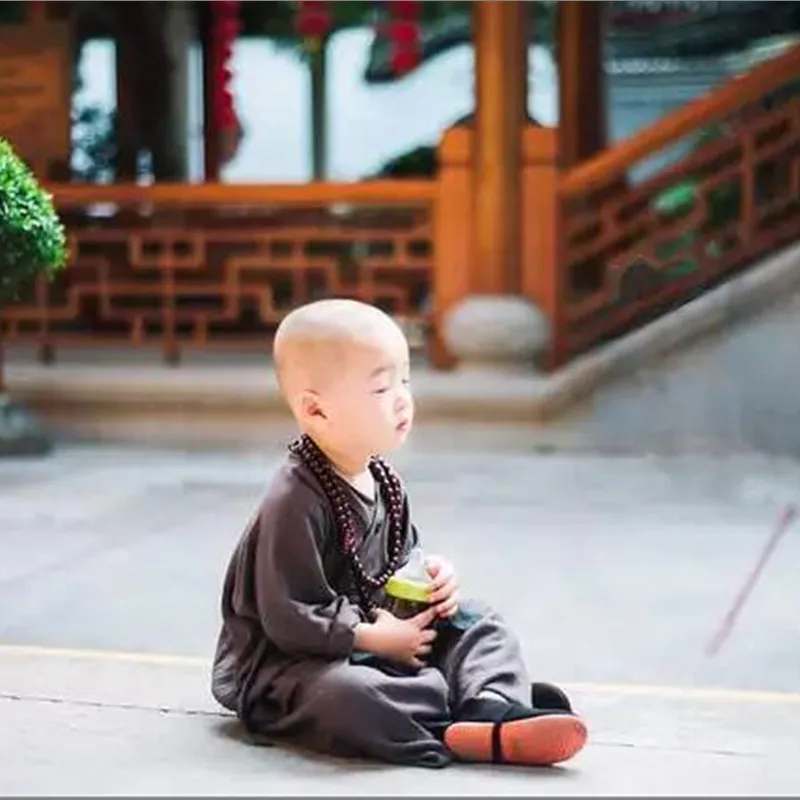 

Children young monk clothing hanfu cotton and linen robe shaolin temple ancient costume &western costumes baby's photograph