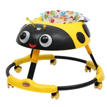 Мультяшные детские ходунки с колесами Многофункциональный опрокидывания Складная коляска для ребенка ясельного возраста автомобиль-ходунки вожжи для прогулки