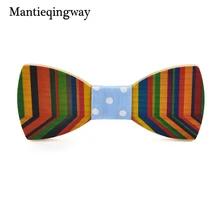 Mantieqingway Высокое качество для взрослых деревянный галстук-бабочка для мужские красочные деревянные бабочкой Bowknots полиэстер Gravatas Тонкий Воротник с бантом