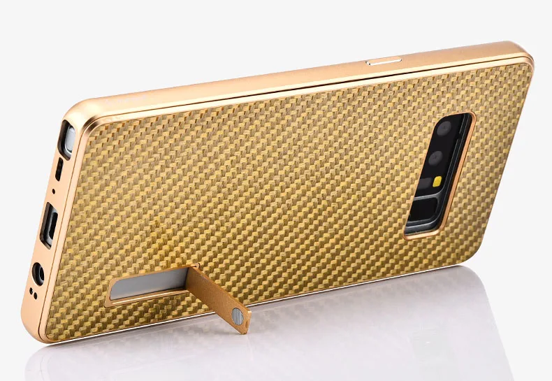 iMatch Luxury Aluminum Metal Bumper Carbon Fiber Back Cover Case for Samsung Galaxy Note 8