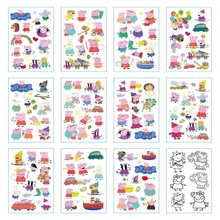 Свинка Пеппа игрушки мультфильм временная татуировка наклейка паста Детские Подарки Игрушка Татуировка ребенок