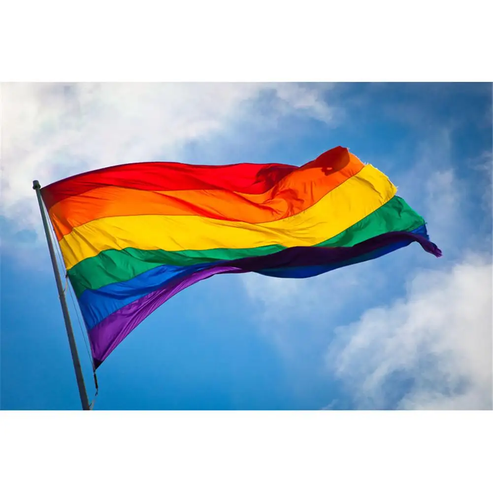 Радужный Флаг ЛГБТ Pride Foot 150x90 см 6 полос яркие цвета устойчивый к УФ-излучению
