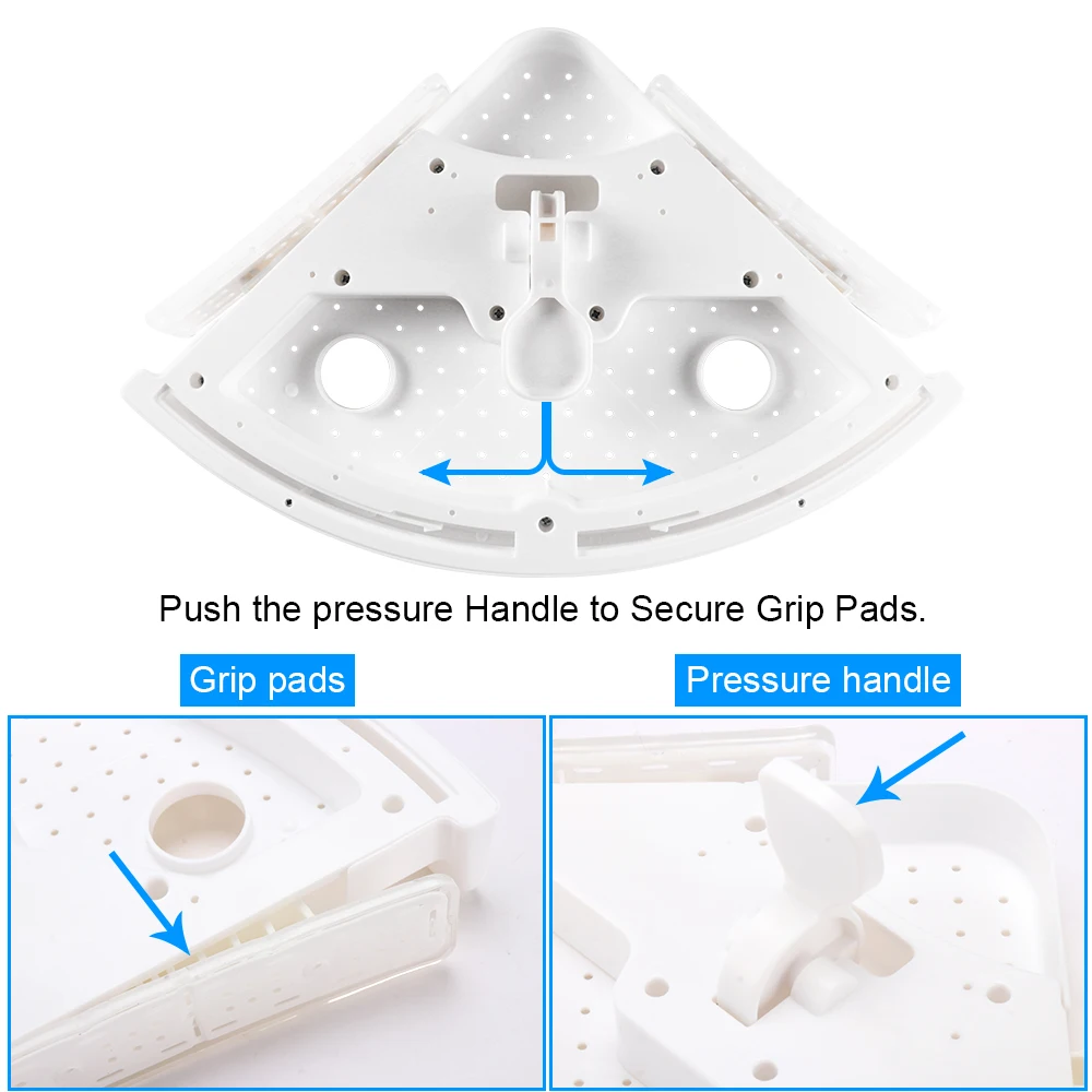 Полка для ванной комнаты Qrganizer, защелкивающаяся угловая полка Caddy, пластиковая угловая полка для ванной комнаты, настенный держатель для душа, держатель для шампуня