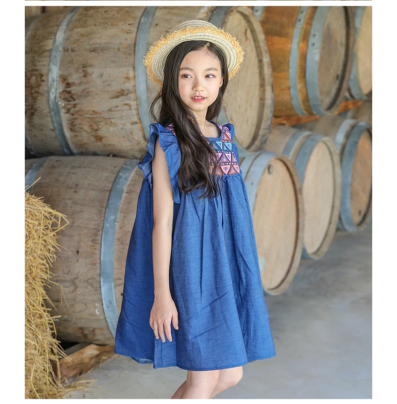 new summer style 2018 petal sleeve cotton kids dress baby princess dresses for girls children's clothing infant dress girl tops (4)