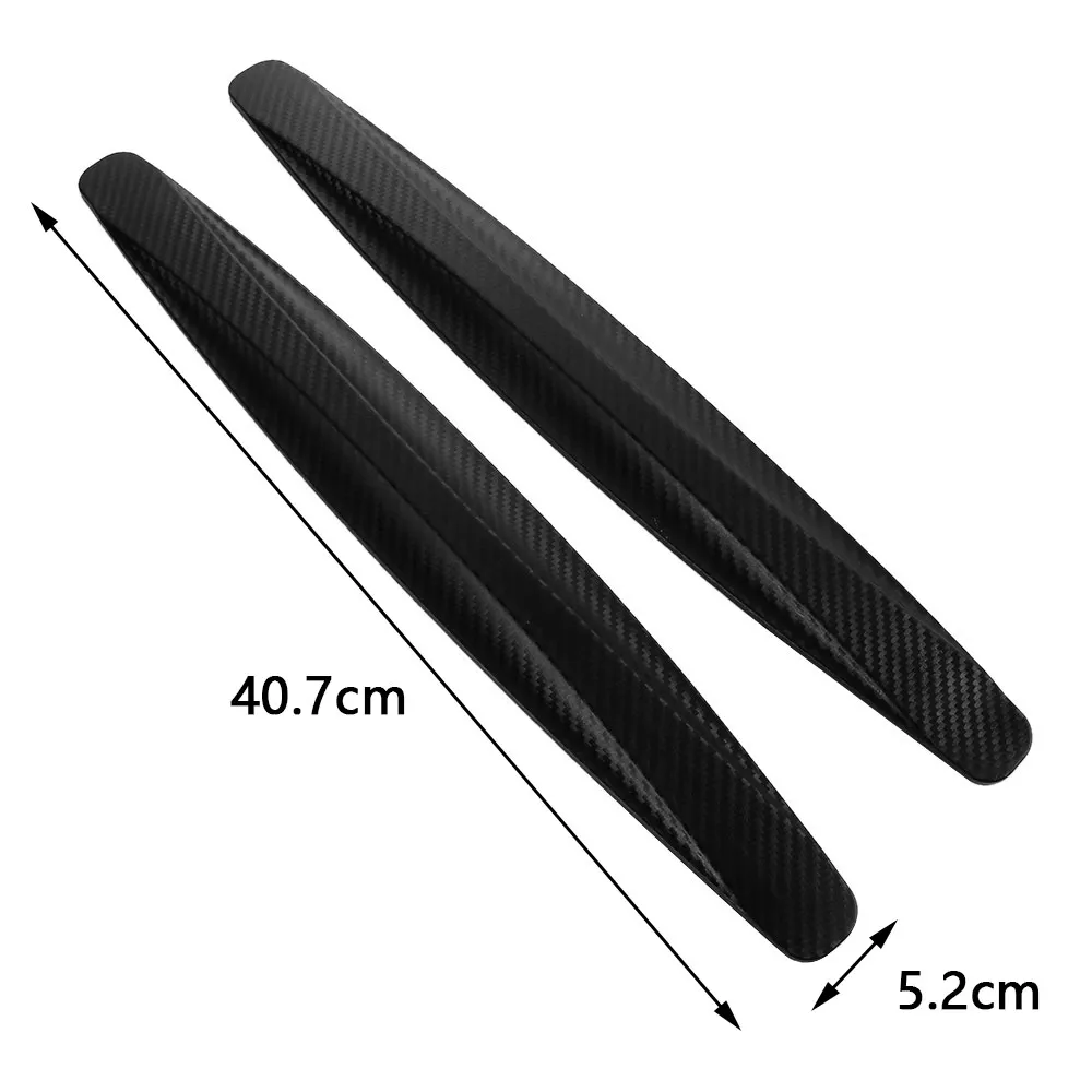 2//4Pcs Rubber Carbon Fiber Car Bumper Protector Strip Corner Guard Front Rear~