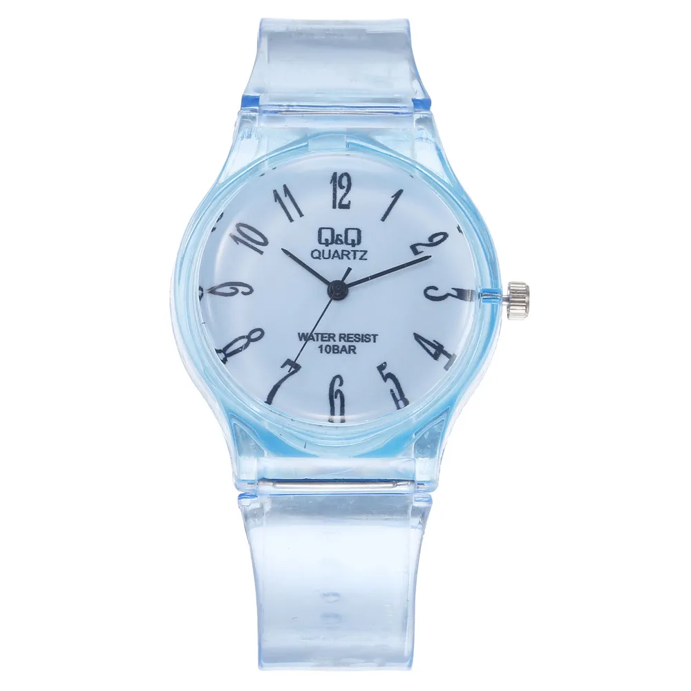 Повседневные силиконовые Милые красивые Мультяшные часы для мальчиков, модные детские электронные часы, прозрачный ремешок, водонепроницаемые часы с пряжкой Q60 - Цвет: H