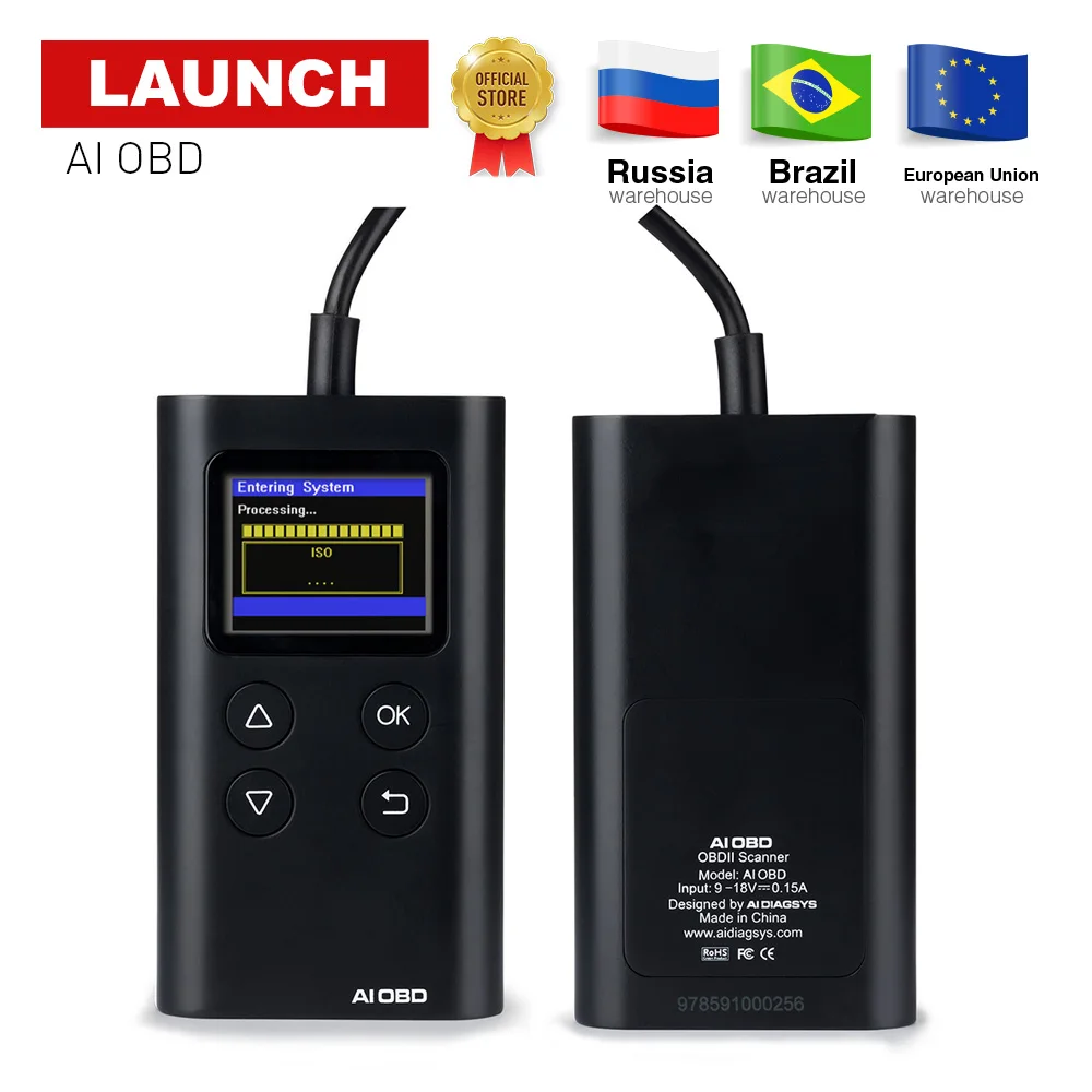 

LAUNCH AI OBD Automotive Scanner OBD2 EOBD Auto Diagnostic Tool Code Reader OBD 2 OBDII Car Scan tool PK AD310 OM123 KW590