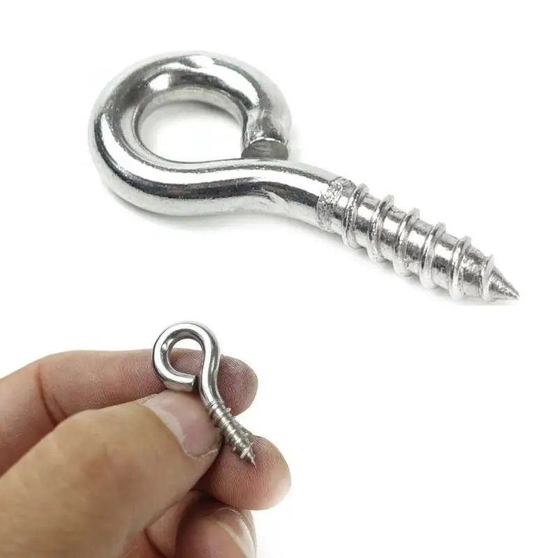 

10PCS 35mm Eye Screw Bolt Hook 304 Stainless Steel Screw Eye DIY Rope Accessories Wood Screws Jewellery Accessories