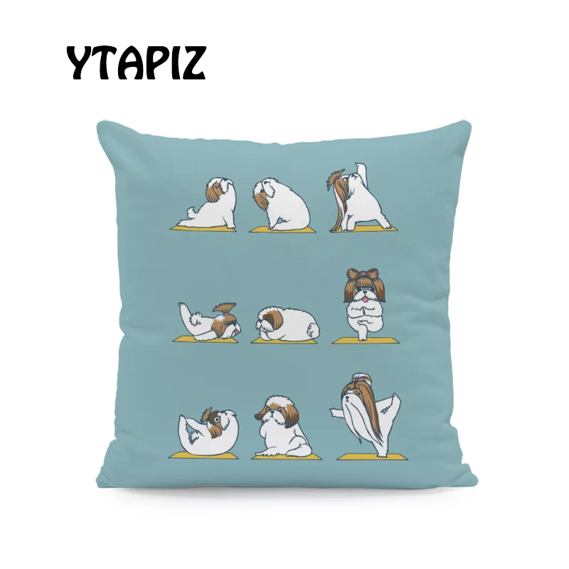 Мода Huskies бультерьер Coogee такса Мальтийская болонка для занятий йогой Cartoon45X45Cm бархатная декоративная подушка для дивана крышка